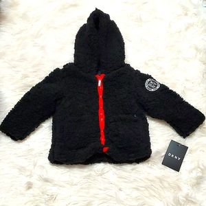 🎁NWT DKNY GIRLS  FAUX SHERLING FLEECE JACKET